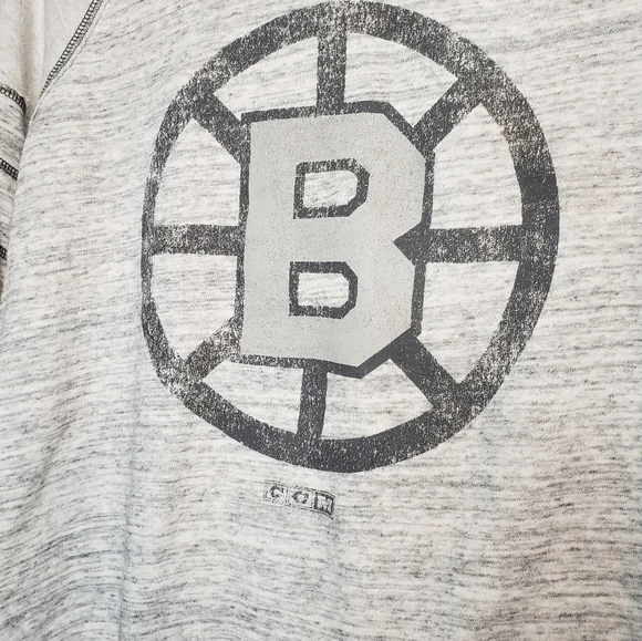 NHL Boston Bruins Raw Edge Raglan Sweatshirt - Picture 3 of 11
